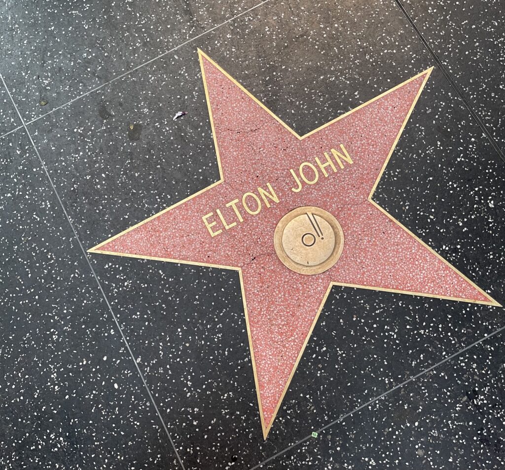 Celebrity Stars on the Hollywood Walk of Fame. 